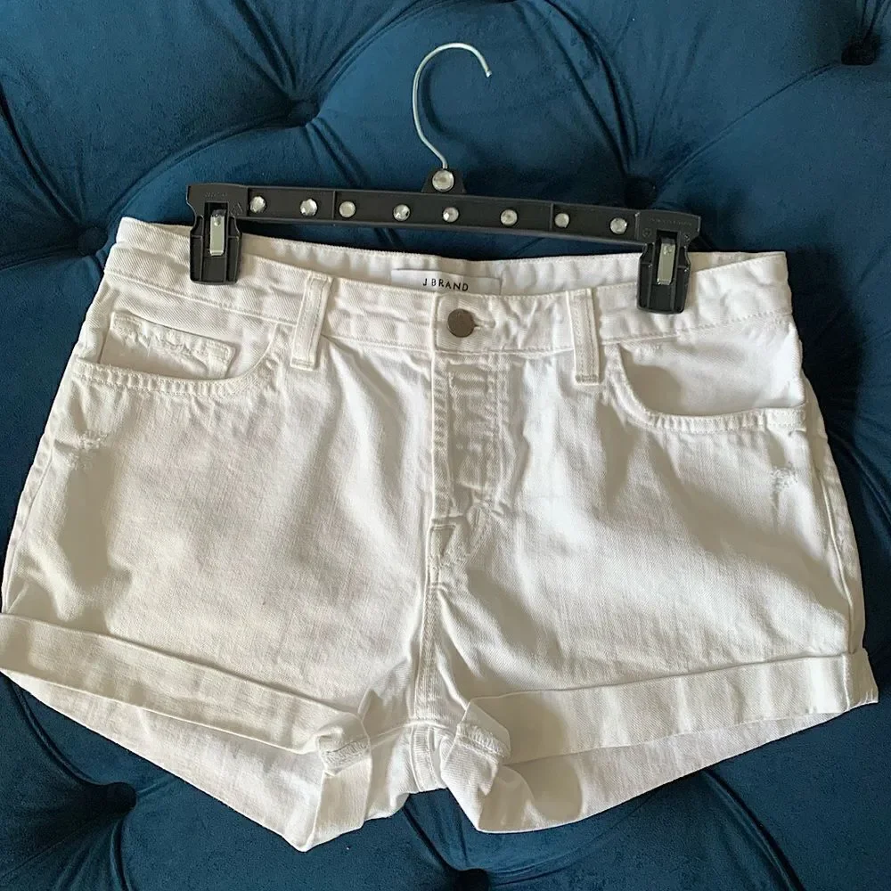 J BRAND WHITE DENIM SHORTS